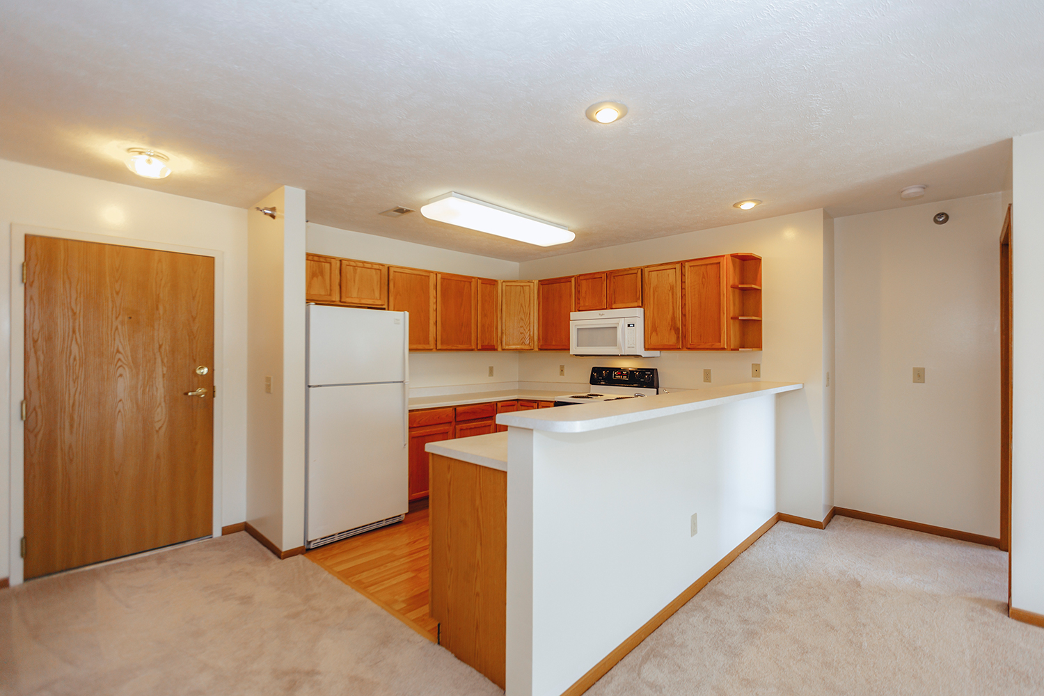 Kitchen interior of Sunburst Floorplan: 2 bedroom 972 sq ft