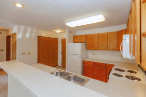 Kitchen interior of Sunburst Floorplan: 2 bedroom 972 sq ft