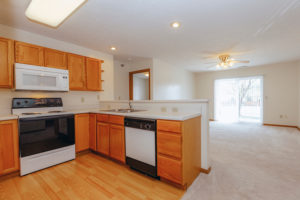 Kitchen interior of Sunburst Floorplan: 2 bedroom 972 sq ft