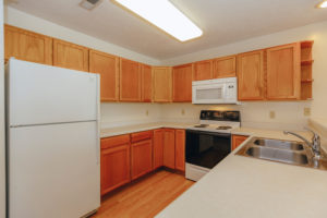 Kitchen interior of Sunburst Floorplan: 2 bedroom 972 sq ft