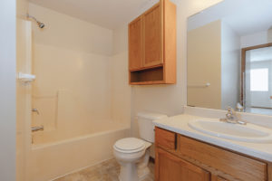 Bathroom and vanity in Sunburst Floorplan: 2 bedroom 972 sq ft
